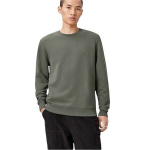 All Saints RAVEN CREW NECK RAMSKULL Gastor Green SWEATSHIRT SZ L